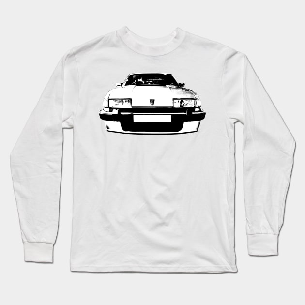 Rover SD1 1980s British classic car monoblock black and white Long Sleeve T-Shirt by soitwouldseem